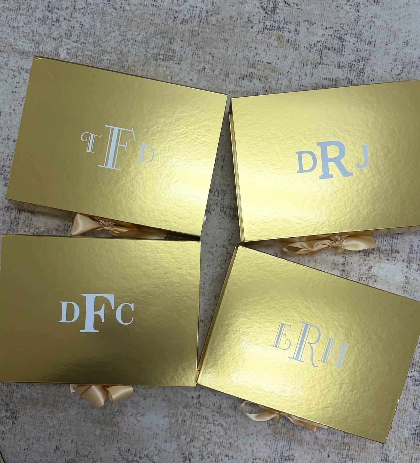Monogrammed boxes by Scheree Creations